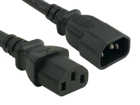 6ft 14 Awg Computer Power Extension Cord Iec320 C13 To Iec320 C14