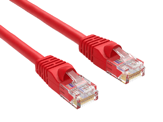 7ft Cat6 UTP Ethernet Network Patch Cable Snagless 24AWG Bare Copper, Red