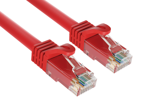 1ft Cat6a UTP 10G Ethernet Network Patch Cable Snagless 24AWG Bare Copper, Red