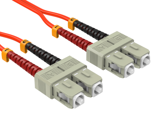 1m OM1 SC to SC UPC Duplex Corning Fiber Optic Cable MultiMode 62.5/125 OFNR Rated, Orange