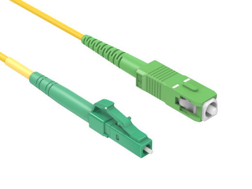 1m OS2 LC/APC TO SC/APC Simplex Corning Fiber Optic Cable Single-Mode 9/125 OFNR Rated, Yellow