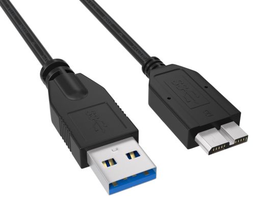 1ft USB 3.0 Type A Male to Micro B Male cable, black color, double-shielded for high-speed 4.8Gbps data transfer, ideal for connecting smartphones and tablets to computers.