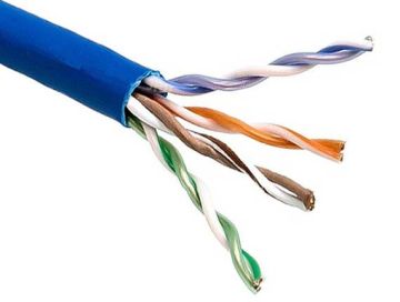 1000ft Cat5e 350 MHz UTP Solid Plenum Bulk Cable Blue