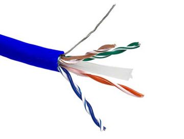 1000ft Cat6 550 MHz Shielded Solid Bulk Cable, Blue