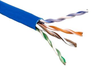 1000ft Cat6 550 MHz UTP Solid Plenum Bulk Cable, 23AWG, Blue