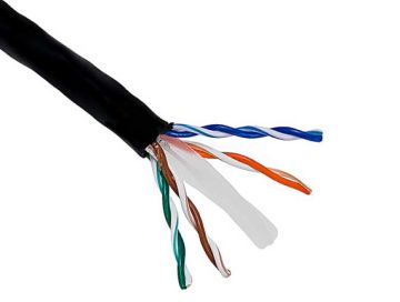 1000ft Cat6 UTP Stranded Bulk Ethernet Cable 24AWG Bare Copper, Black