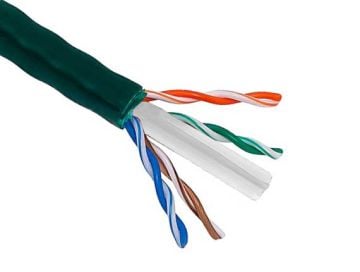 1000ft Cat6 UTP Stranded Bulk Ethernet Cable 24AWG Bare Copper, Green