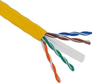 1000ft Cat6 UTP Stranded Bulk Ethernet Cable 24AWG Bare Copper, Yellow