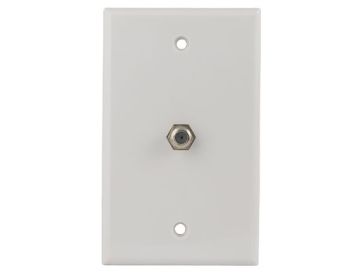 1-port Coaxial F-Connector Wall Plate, White