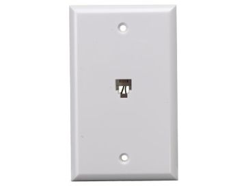 1-Port Wall Plate with 6P4C Jack