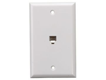 1-Port Wall Plate with 6P6C Jack