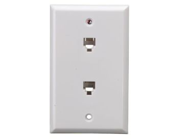 2-Port Wall Plate with 6P6C Jack