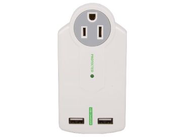 3 AC Outlet Surge Protector Wall Tap with 2 USB Ports