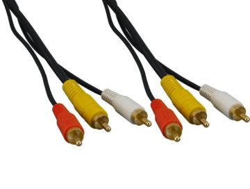 12ft 3 RCA to 3 RCA Video Audio Cable, Male to Male , Black