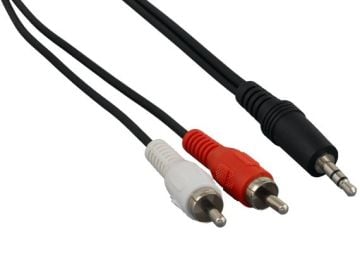 6ft 3.5mm Stereo to RCA x 2 Male to Male Audio Cable, Black