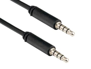 3ft 3.5mm TRRS Male to Male Audio & Microphone TRRS Cable, Black