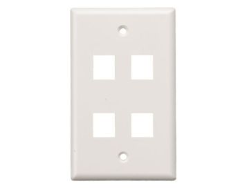 4-Port Wall Plate for Keystone Insert, White