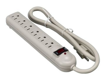 4ft UL Approved 6-Outlet Surge Suppressor with Illuminated Reset Switch and 250 Joules Protection