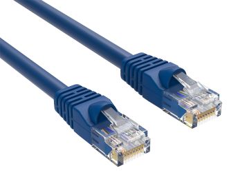 1ft Cat6 UTP Ethernet Network Patch Cable Snagless 24AWG Bare Copper, Blue