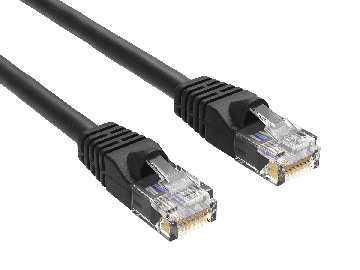 2ft Cat6 UTP Ethernet Network Patch Cable Snagless 24AWG Bare Copper, Black