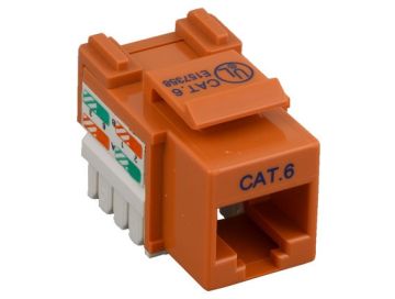 Cat6 RJ45 UTP 110 Type Punch Down Keystone Jack Orange Color