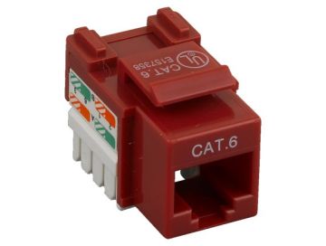 Cat6 RJ45 UTP 110 Type Punch Down Keystone Jack Red Color