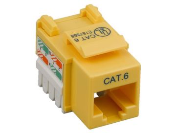 Cat6 RJ45 UTP 110 Type Punch Down Keystone Jack Yellow Color