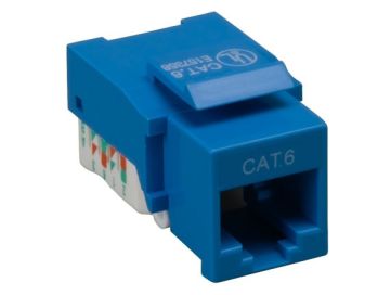 Cat6 RJ45 UTP Tool Less Keystone Jack Blue Color