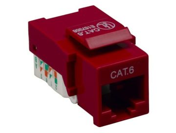 Cat6 RJ45 UTP Tool Less Keystone Jack Red Color