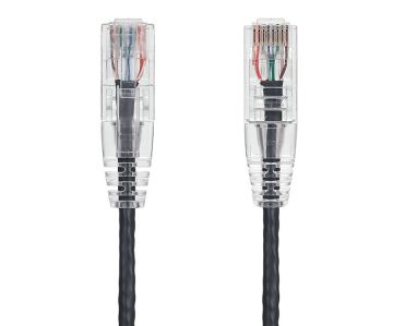 1FT Slim Cat6 28AWG UTP Ethernet Network Patch Cable Snagless, Black