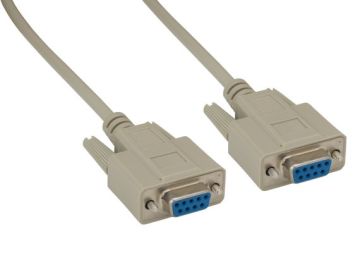 6ft Shielded DB9 F/F RS232 Serial Cable, Straight Through, Female to Female, Beige