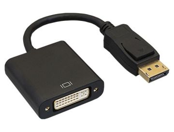 DisplayPort to DVI Adapter with Secure Latch, Male to Female, 1080p@60Hz, Black