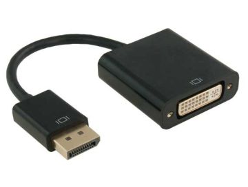 DisplayPort to DVI Adapter without Latch, Male to Female, 1080p@60Hz, Black