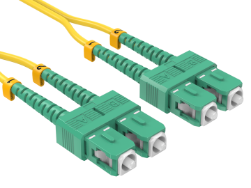 1m OS2 SC/APC TO SC/APC Duplex Corning Fiber Optic Cable Single-Mode 9/125 LSZH/OFNR Rated, Yellow