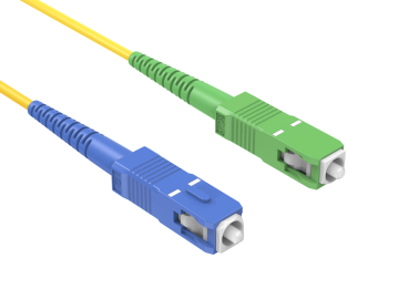 1m OS2 SC/UPC TO SC/APC Simplex Corning Fiber Optic Cable Single-Mode 9/125 OFNR Rated, Yellow