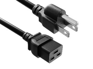 3ft 14 AWG 15A 125V Power Cord (NEMA 5-15P to IEC320 C19)