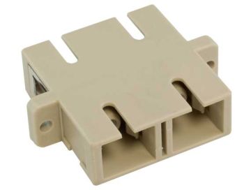 Multimode SC/SC Duplex Fiber Optic Adapter, Plastic Body