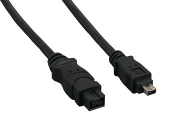 6ft IEEE 1394b FireWire 800 9-pin to 4-pin, Black