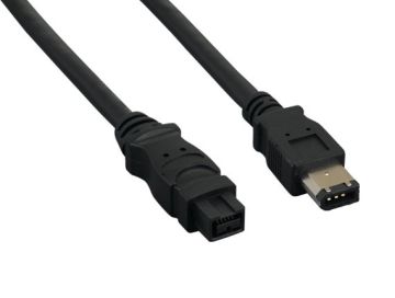 6ft IEEE 1394b FireWire 800 9-pin to 6-pin, Black