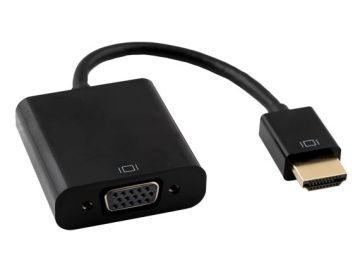 HDMI to VGA Adapter Converter with 3.5mm Stereo Audio Port and Power Charging, Black