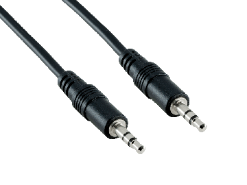 1ft 3.5mm Male to Male Stereo Audio AUX Cable, Black