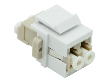 LC to LC Female Duplex  MultiMode SingleMode Compatible Fiber Optic Keystone Jack Network Coupler, W/ Mounting Ear