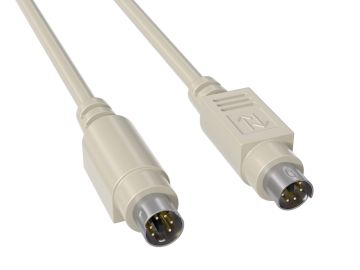 50ft Mini-DIN6 Male to Male PS/2 Keyboard/Mouse Cable, Beige