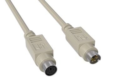 25ft Mini-DIN6 Male to Female PS/2 Keyboard/Mouse Extension Cable, Beige