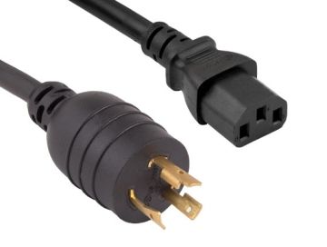 6ft 14 AWG 15A 250V Heavy-Duty Power Cord NEMA L6-20P to IEC 320 C13, Black