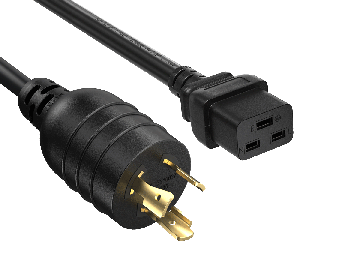 8ft NEMA L5-20P to C19 Heavy Duty Power Cord, 12 AWG, 20A/125V, Black