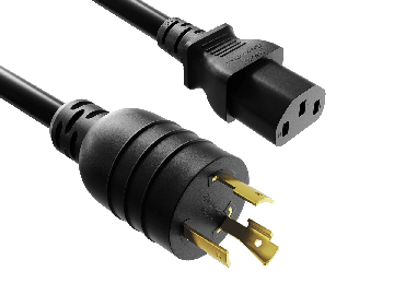 6ft NEMA L6-20P to C13 Heavy-Duty Locking Power Cord 14 AWG 15A/250V SJT High Voltage Extension Cord, Black