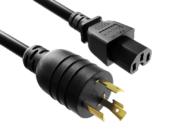 6ft NEMA L6-20P to C15 Heavy-Duty Locking Power Cord 14 AWG 15A/250V SJT High Voltage Extension Cord, Black