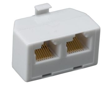 RJ45 One Male to Two Female Modular T-Adapter