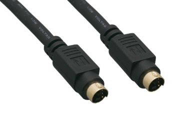 12ft Mini Din 4 Pin S-Video Cable, Male to Male, Black